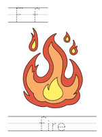 Printable print practice worksheet - Ff fire