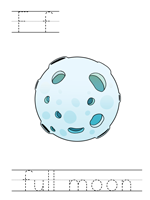 Printable print practice worksheet - Ff full moon
