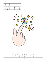Printable print practice worksheet - Mm magic