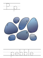 Printable print practice worksheet - Pp pebble