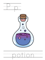 Printable print practice worksheet - Pp potion
