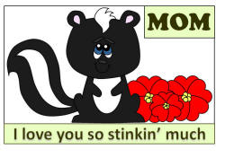 skunk card for mother's day