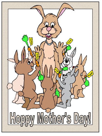 mother's day coloring page of rabbits