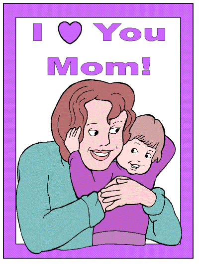 mother's day coloring page - I love you mom