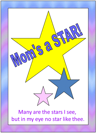 mother's day coloring page with quote - mom's a star