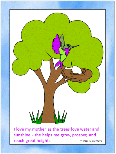 mother's day coloring page with a quote about trees
