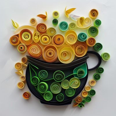 paper quilling pot of gold