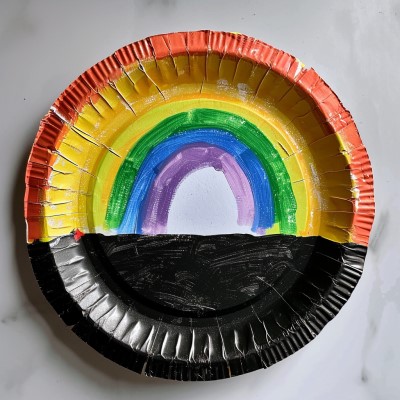 rainbow and pot of gold paper plate craft