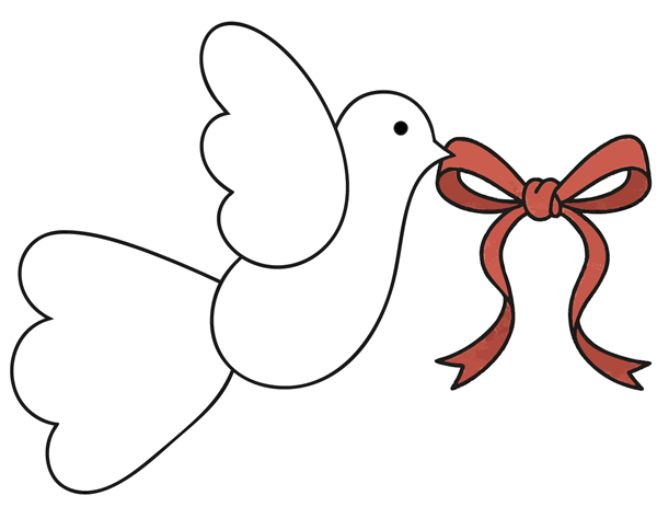 dove and ribbon paper craft