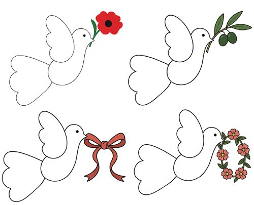 Easy dove and background paper craft