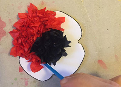 tissue paper poppy craft