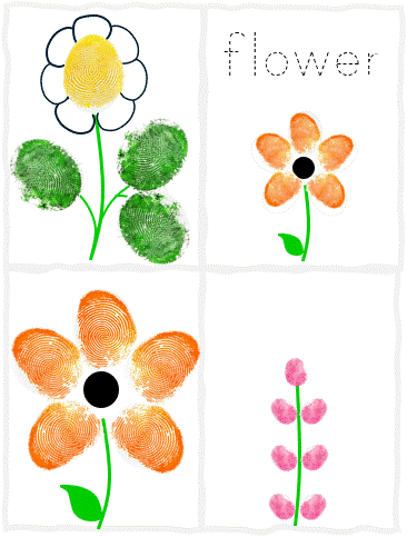 fingerprint flower art