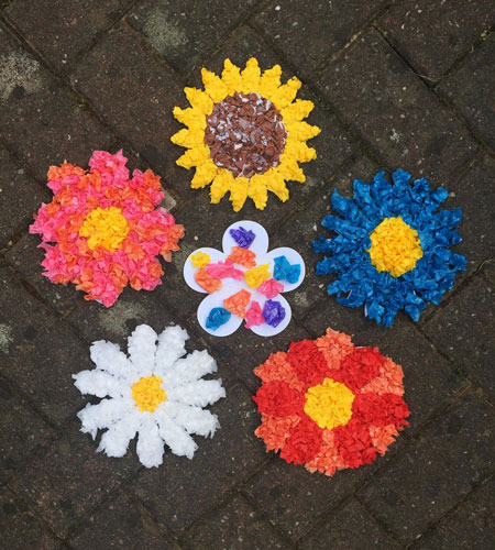 Tissue Paper Flower Art Project