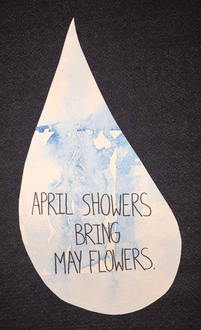 Water Color Spring Shapes Craft