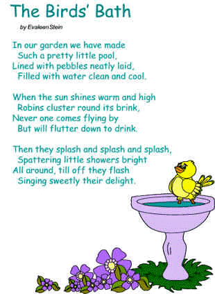 the birds' bath poem