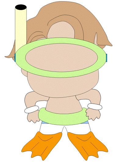 Draw the Face on the snorkeling boy printable worksheet