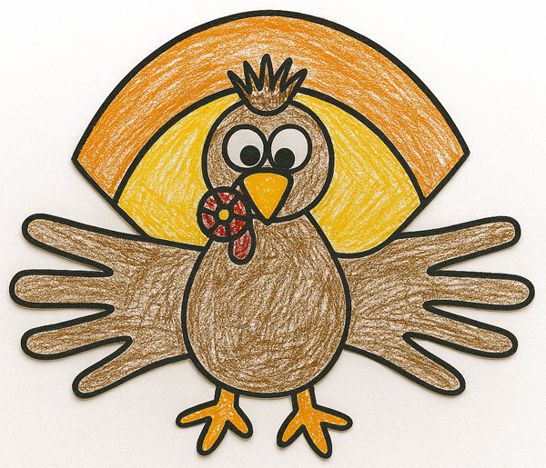 Handprint Turkey printable with poem