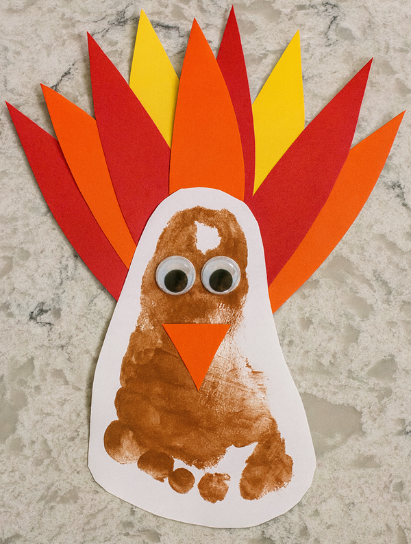 Finished oil pastel turkey craft