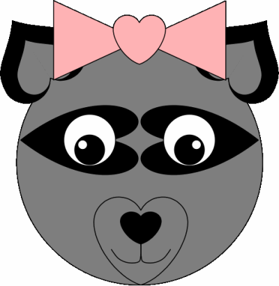 heart raccoon paper plate craft