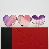 watercolor hearts paper clip bookmarks craft