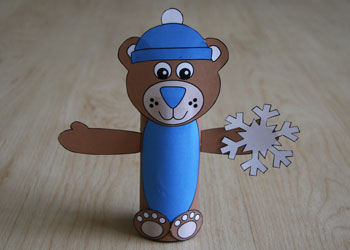 Winter Bear toilet paper roll craft