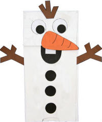 snowman paper bag puppet