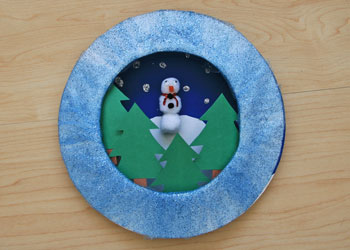 Winter scene paper plate craft