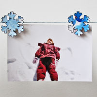 watercolor snowflakes clothespin craft