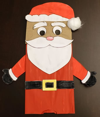 santa paper bag crafts puppet christmas puppets claus craft bags preschool printable printables dltk xmas elf characters gifts holidays elves