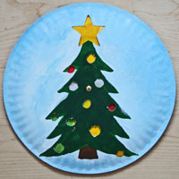 Christmas tree Paper Plate Craft