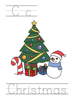 Printable print practice worksheet - Cc Christmas