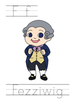 Printable print practice worksheet - Ff fezziwig