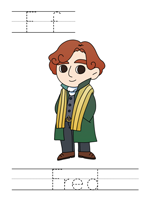 Printable print practice worksheet - Ff fred