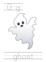 Printable print practice worksheet - Gg ghost