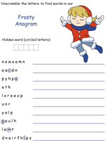 Frosty the Snowman Anagram Puzzles
