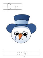 Printable print practice worksheet - Cc cry