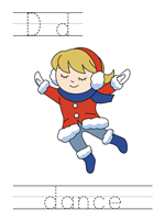 Printable print practice worksheet - Dd dance