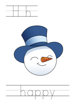Printable print practice worksheet - Hh happy