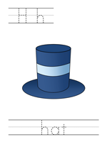 Printable print practice worksheet - Hh hat