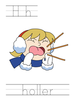 Printable print practice worksheet - Hh holler