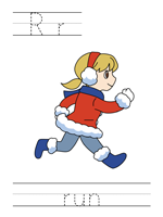 Printable print practice worksheet - Rr run