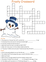 Frosty the Snowman Crossword Puzzles