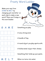 Frosty the Snowman Word Ladder Puzzles