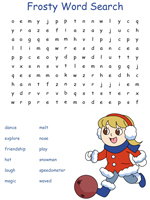 Frosty the Snowman Word Search Puzzles
