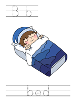 Printable print practice worksheet - Bb bed