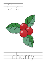 Printable print practice worksheet - Cc cherry