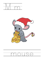 Printable print practice worksheet - Mm mouse