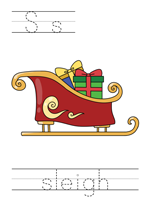 Printable print practice worksheet - Ss sleigh