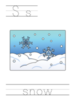 Printable print practice worksheet - Ss snow