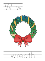 Printable print practice worksheet - Ww wreath